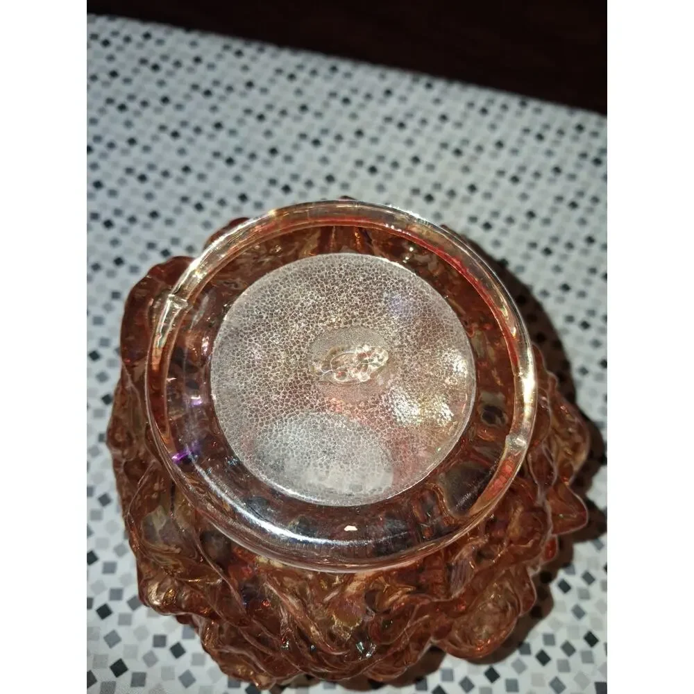 Imperial Glass La Bella Rose Vase - Marigold Iridescent Carnival Glass